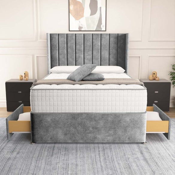 Prague Wingback Divan Bed - Armour Coniston
