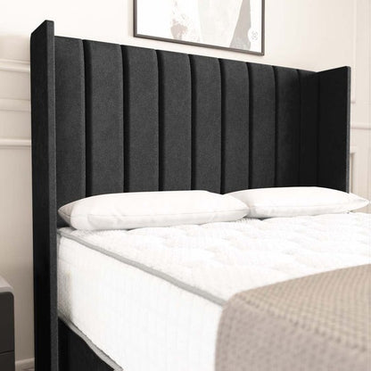 Prague Wingback Divan Bed - Black Naples