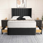 Prague Wingback Divan Bed - Black Naples