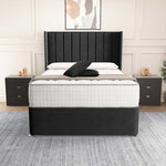 Prague Wingback Divan Bed - Black Naples