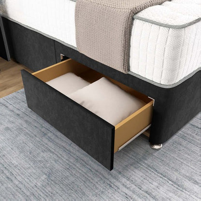 Prague Wingback Divan Bed - Black Naples