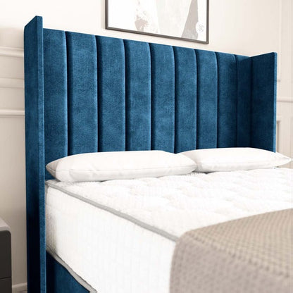 Prague Wingback Divan Bed - Blue Coniston