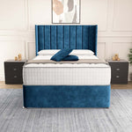 Prague Wingback Divan Bed - Blue Coniston