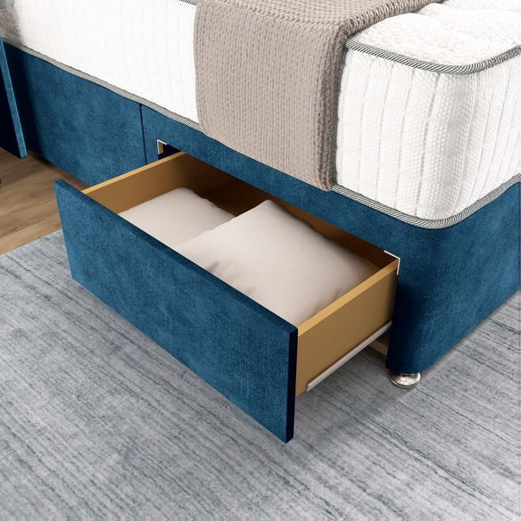 Prague Wingback Divan Bed - Blue Coniston