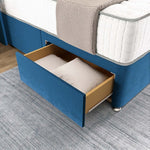 Prague Wingback Divan Bed - Blue Plush Velvet
