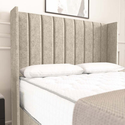 Prague Wingback Divan Bed - Cream Chenille