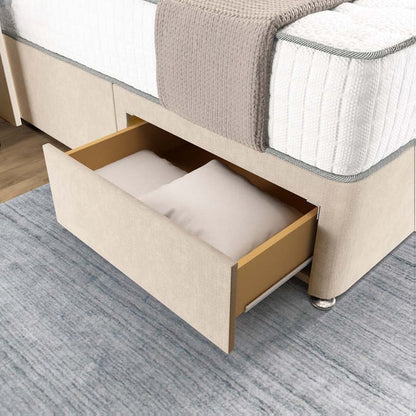 Prague Wingback Divan Bed - Cream Naples