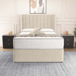 Prague Wingback Divan Bed - Cream Plush Velvet