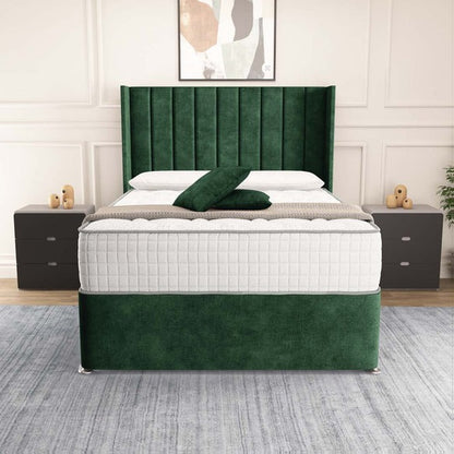 Prague Wingback Divan Bed - Emerald Coniston