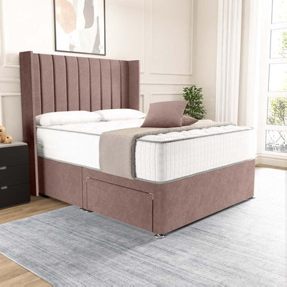 Prague Wingback Divan Bed - Mauve Naples