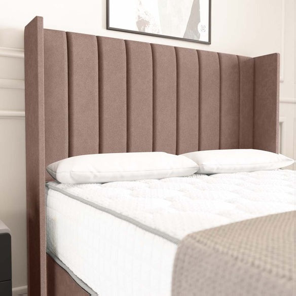 Prague Wingback Divan Bed - Mauve Naples