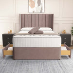 Prague Wingback Divan Bed - Mauve Naples