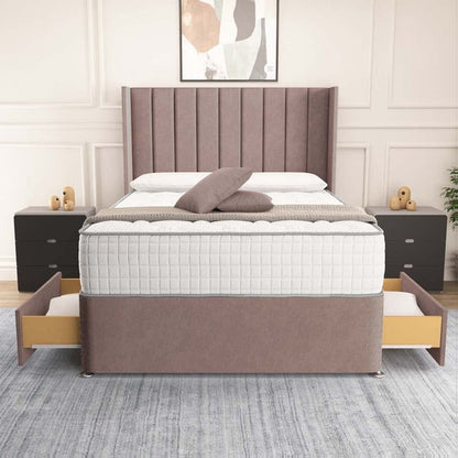 Prague Wingback Divan Bed - Mauve Naples