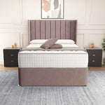 Prague Wingback Divan Bed - Mauve Naples