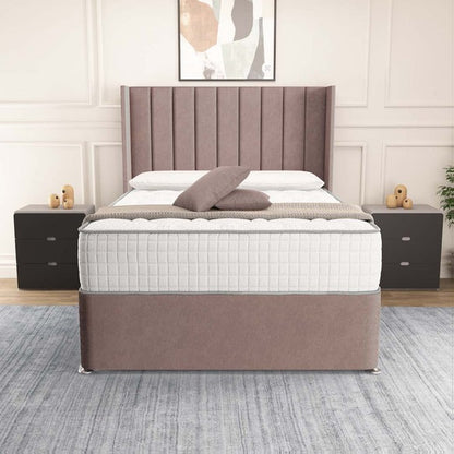 Prague Wingback Divan Bed - Mauve Naples