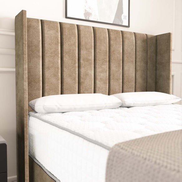 Prague Wingback Divan Bed - Mink Coniston