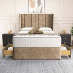 Prague Wingback Divan Bed - Mink Coniston
