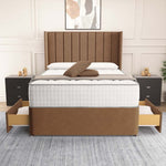 Prague Wingback Divan Bed - Mink Naples