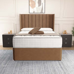 Prague Wingback Divan Bed - Mink Naples