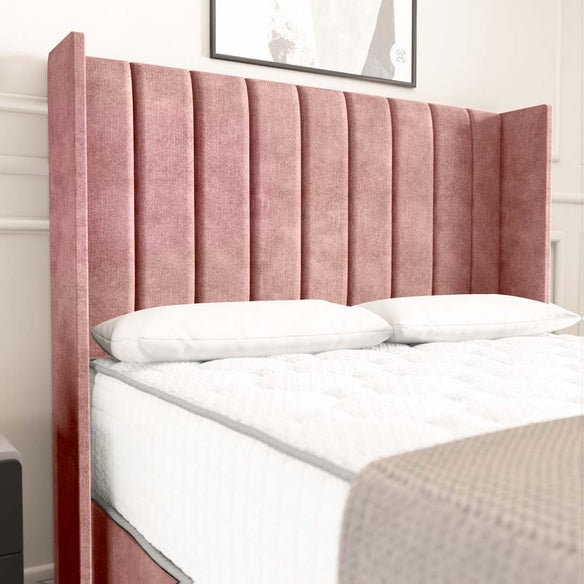 Prague Wingback Divan Bed - Pink Coniston
