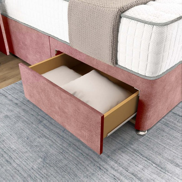 Prague Wingback Divan Bed - Pink Coniston