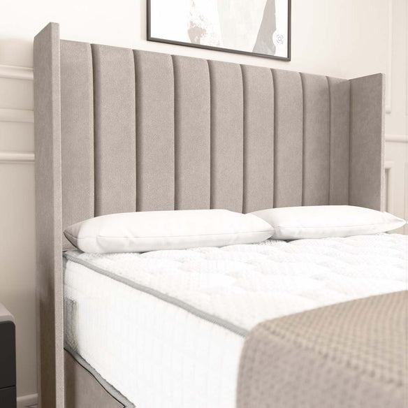 Prague Wingback Divan Bed - Seal Grey Naples