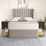 Prague Wingback Divan Bed - Seal Grey Naples