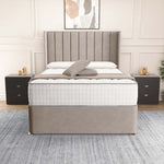 Prague Wingback Divan Bed - Seal Grey Naples