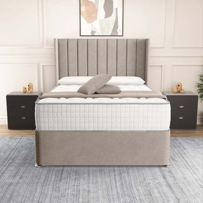 Prague Wingback Divan Bed - Seal Grey Naples