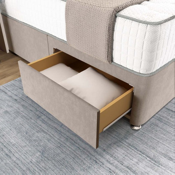 Prague Wingback Divan Bed - Seal Grey Naples