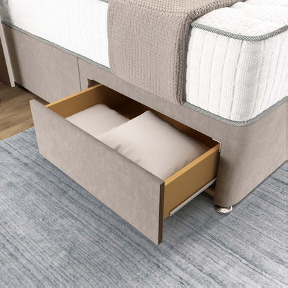 Prague Wingback Divan Bed - Seal Grey Naples