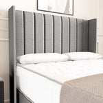 Prague Wingback Divan Bed - Silver Linoso