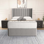 Prague Wingback Divan Bed - Silver Linoso