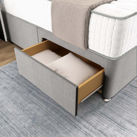 Prague Wingback Divan Bed - Silver Linoso