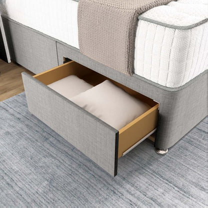 Prague Wingback Divan Bed - Silver Linoso