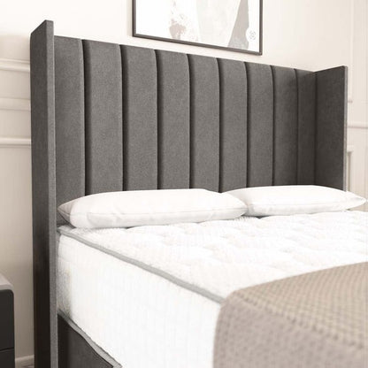 Prague Wingback Divan Bed - Slate Grey Naples