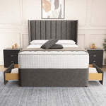 Prague Wingback Divan Bed - Slate Grey Naples