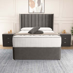Prague Wingback Divan Bed - Slate Grey Naples
