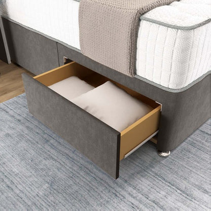 Prague Wingback Divan Bed - Slate Grey Naples