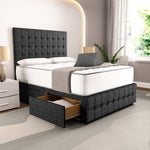 Rio Divan Bed - Black Chenille