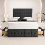 Rio Divan Bed - Black Chenille