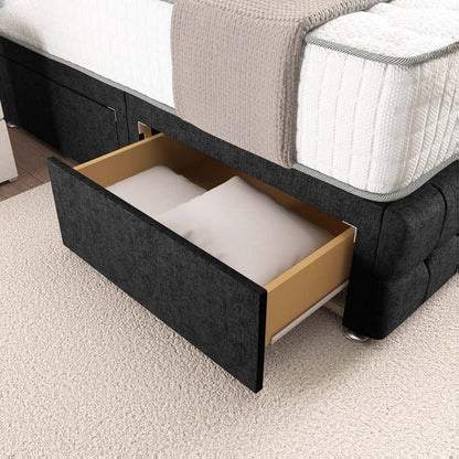 Rio Divan Bed - Black Chenille