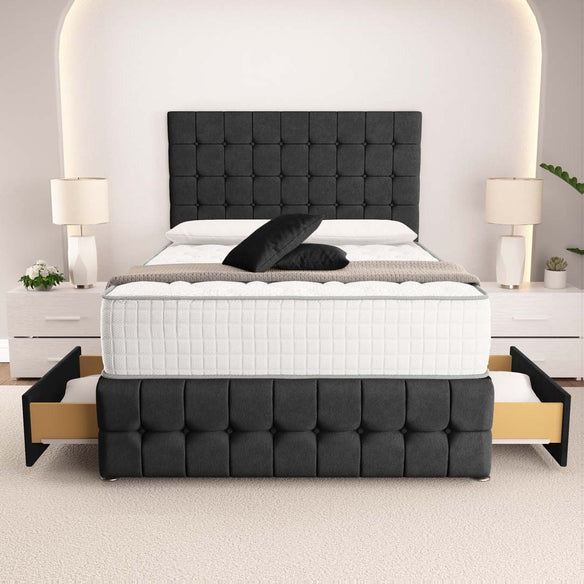 Rio Divan Bed - Black Naples