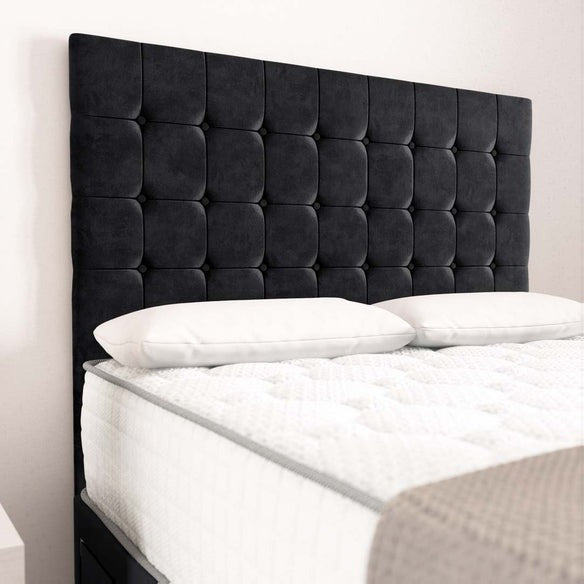 Rio Divan Bed - Black Plush Velvet