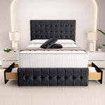 Rio Divan Bed - Black Plush Velvet