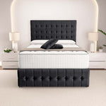 Rio Divan Bed - Black Plush Velvet