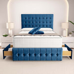 Rio Divan Bed - Blue Plush Velvet