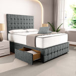 Rio Divan Bed - Charcoal Chenille