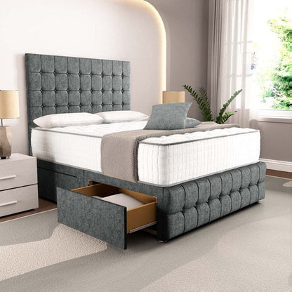 Rio Divan Bed - Charcoal Chenille