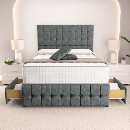 Rio Divan Bed - Charcoal Chenille